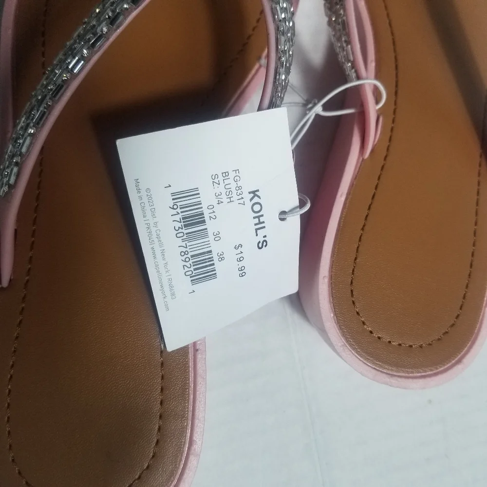 NWT ELLI BY CAPELLI GIRL'S WEDGE SANDALS SIZE 3/4